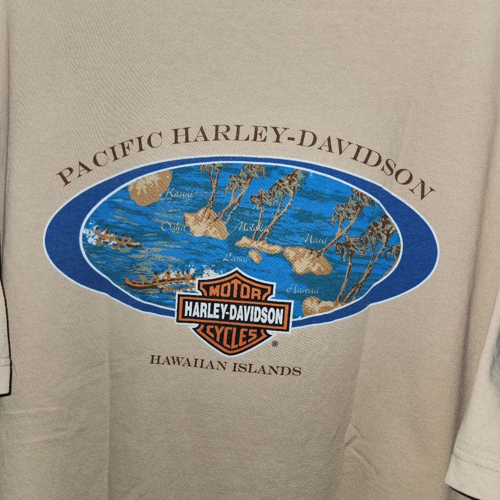Vtg Pacific Harley-Davidson Hawaiian Islands graphic print shirt | Size XXL